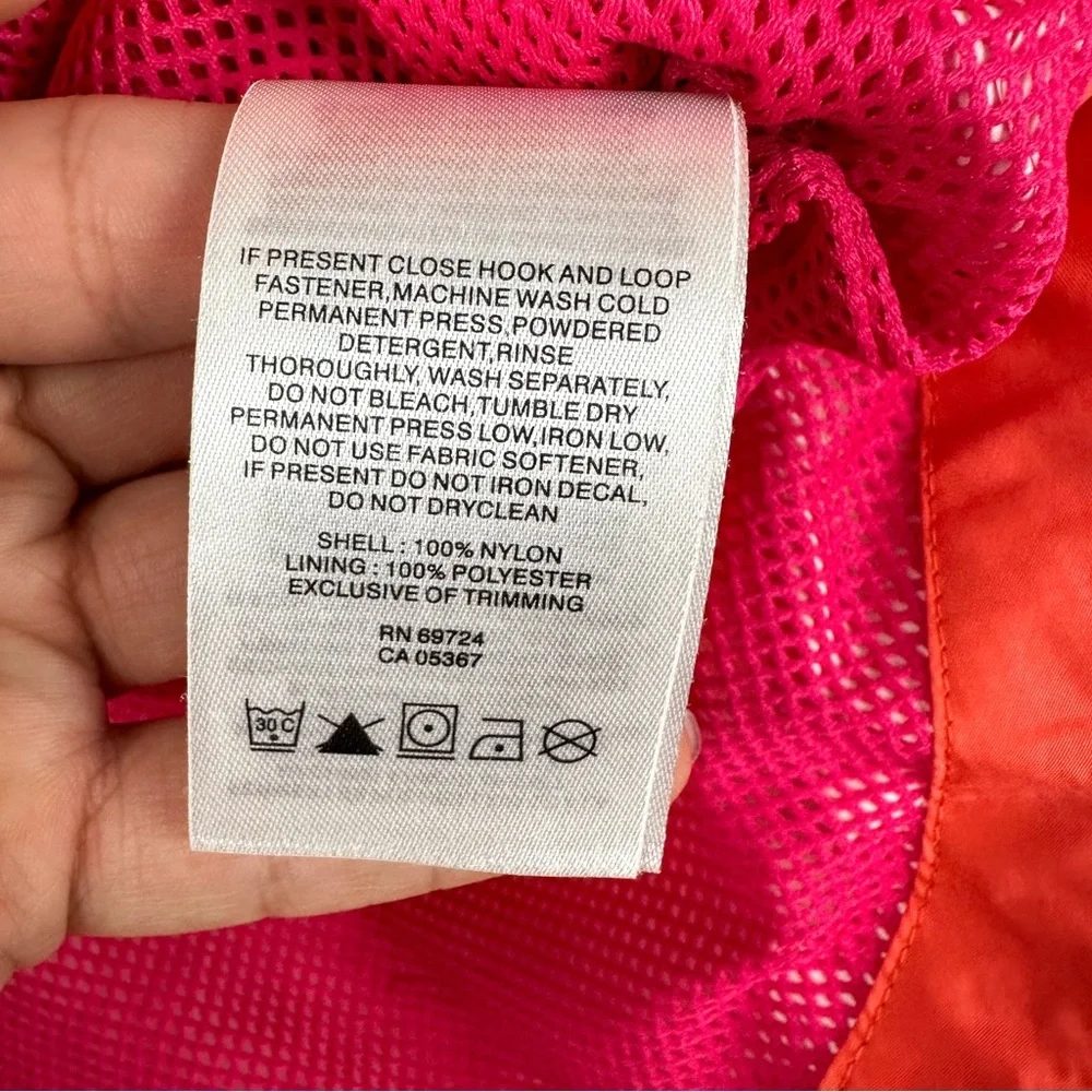 Columbia Youth Vibrant Pink and Orange Outdoor Windbreaker Rain Jacket Girl XL